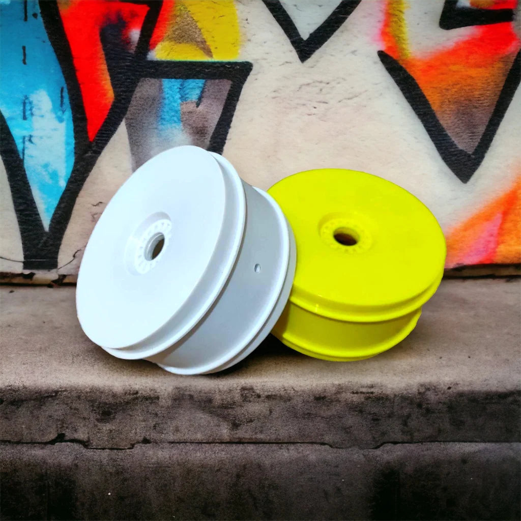 JC RACING PRODUCTS 1/8 DISHED WHEELS - 4 PACK - WHITE