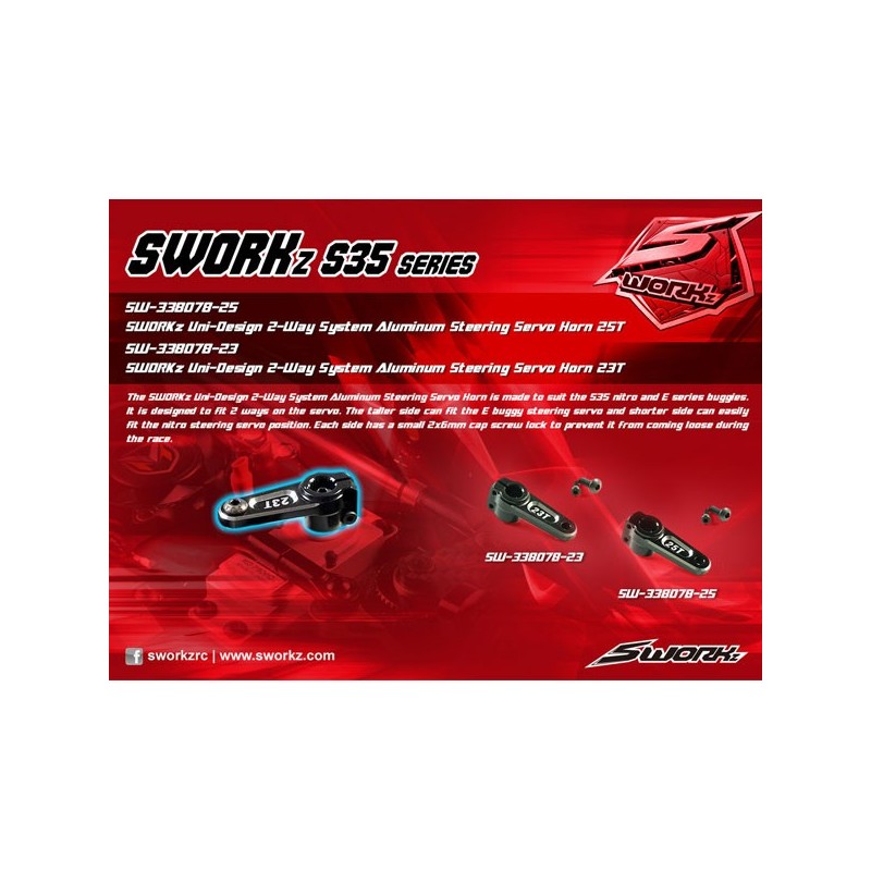 SW-338078-25 SWORKz Uni-Design 2 Way System Clamping Steering Servo Horn -25t