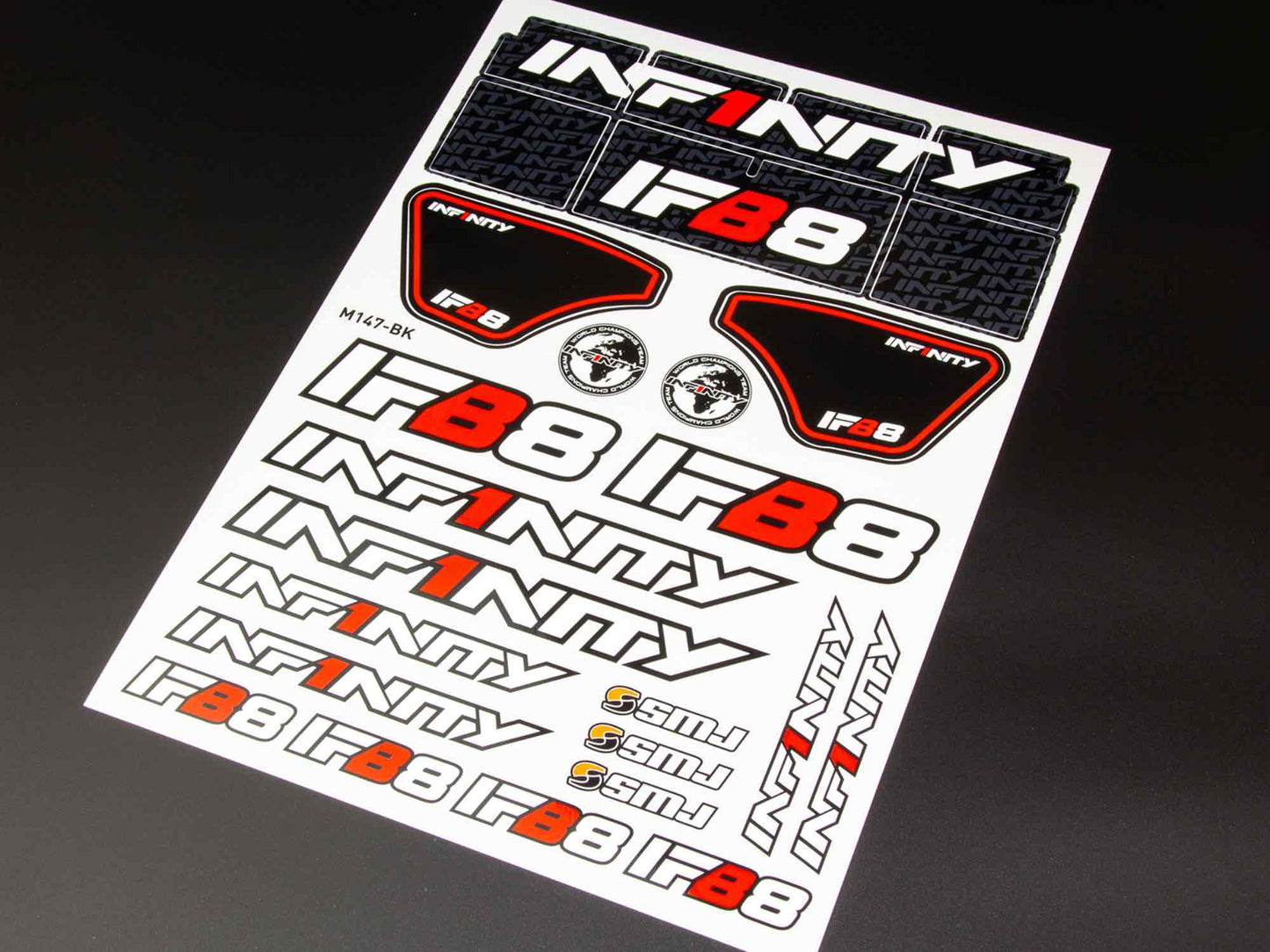 INF1NITY IFB8 DECAL SHEET (BLACK) SKU: M147BK