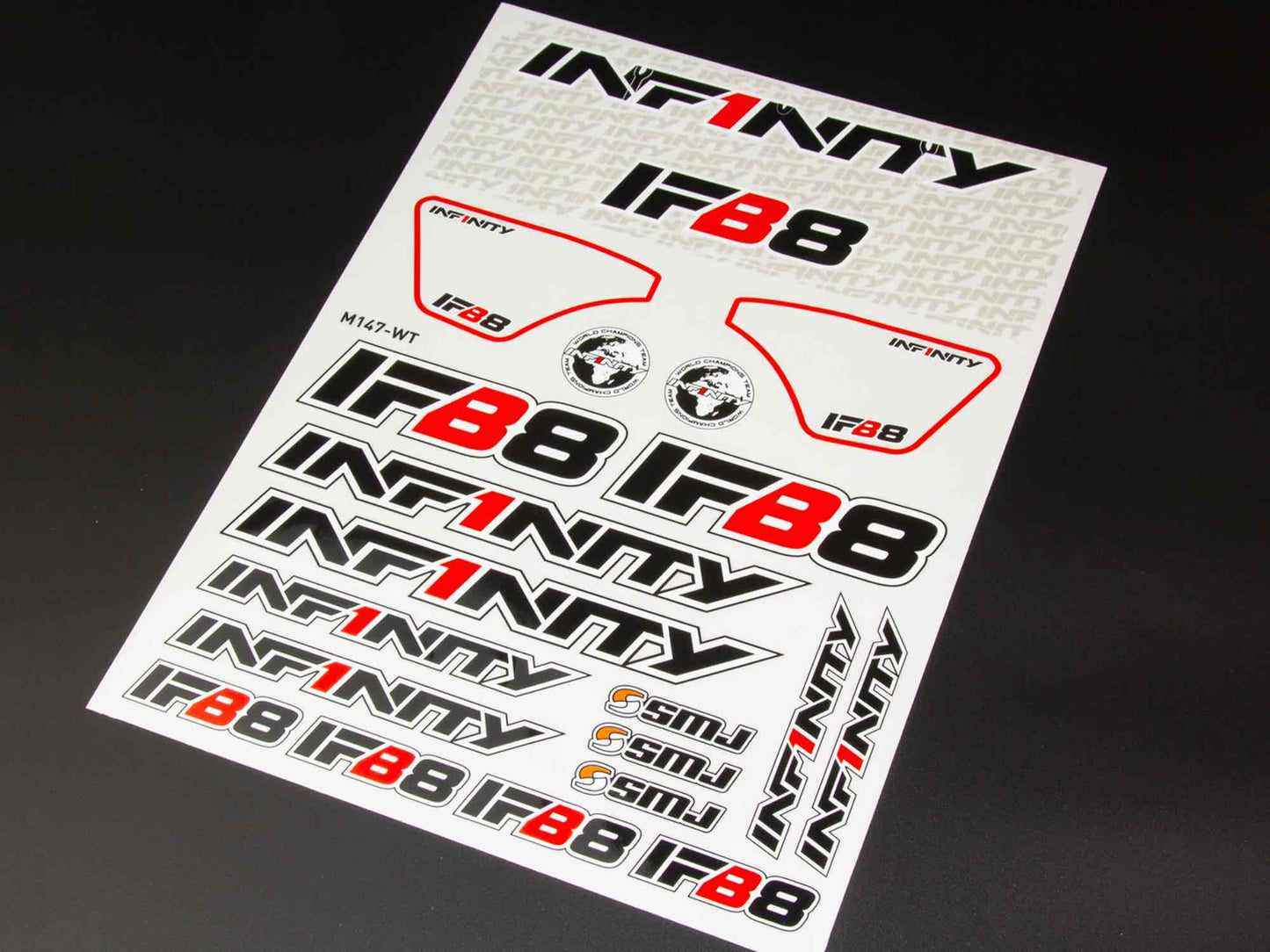 INF1NITY IFB8 DECAL SHEET (BLACK) SKU: M147BK