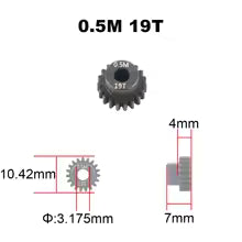 PYEFORE steel pinions in 0.5 mod for 3.175mm shaft