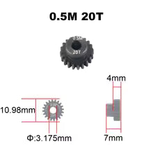 PYEFORE steel pinions in 0.5 mod for 3.175mm shaft