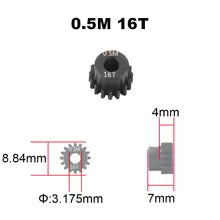 PYEFORE steel pinions in 0.5 mod for 3.175mm shaft