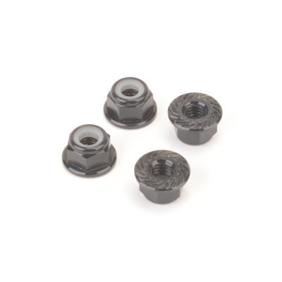 M4 ALLOY SERRATED NYLOC NUTS - BLACK - 4PCS Item No. MK5485BK