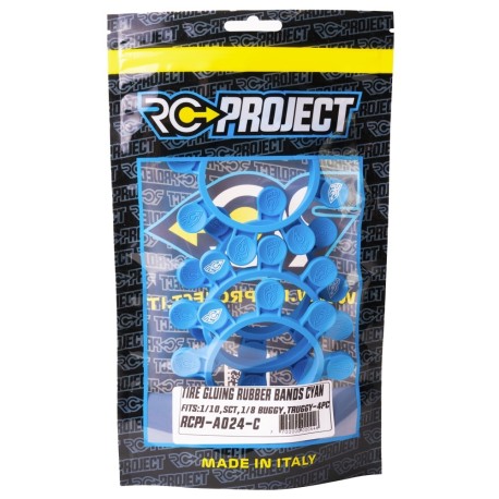 RCPJ-A024-C RC-Project Tyre Gluing Rubber Bands Blue 4pcs